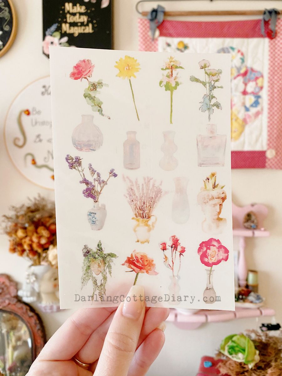 Bottles and Blooms Sticker Sheet